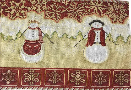 Vista 3 de Tache Home Fashion Camino de mesa con tapiz Mrs. Snowman 13x54