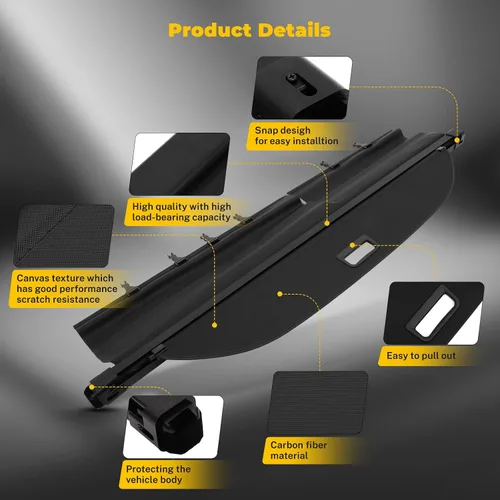 Vista 4 de OCPTY Cubierta de carga trasera para maletero 2013-2018 compatible con Toyota RAV4 2.5L Tonneau cubierta de seguridad