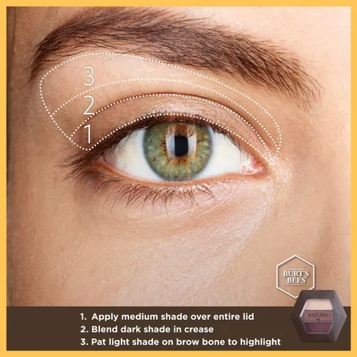 Vista 5 de Burt's Bees Paleta de sombras de ojos de origen 100% natural, trío de lavanda campestre, 0.12 onzas