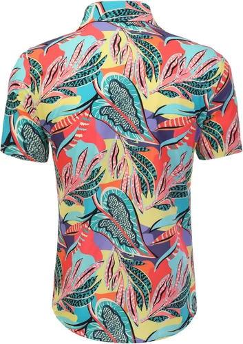 Vista 3 de Daupanzees Camisa de vestir con estampado de diseño de lujo de manga corta para hombre