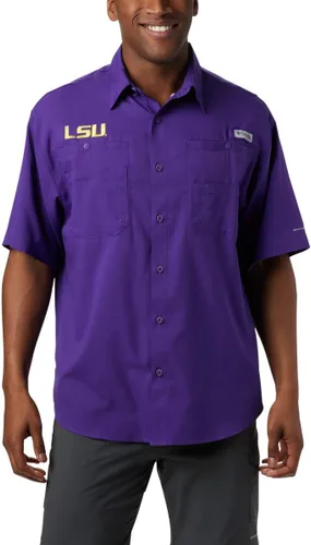 Vista 12 de Columbia NCAA Camisa Tamiami de Manga Corta para Hombre Universitaria Tallas Grandes y Altas Fla - Azul