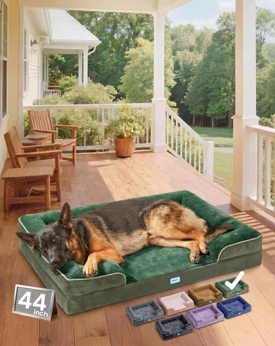 Vista 11 de OhGeni Cama ortopédica refrescante para perro, sofá refrescante para mascotas grandes con espuma viscoelástica, lavable a máquina, funda extraíble