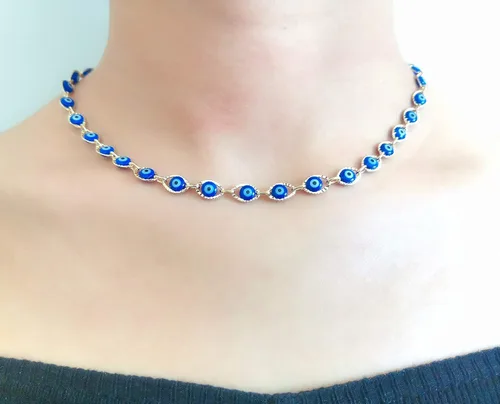 Vista 5 de Dcfywl731 Evil Eye Necklace for Women Girls Minimalist Necklace Protect Lucky Necklace for Women Men
