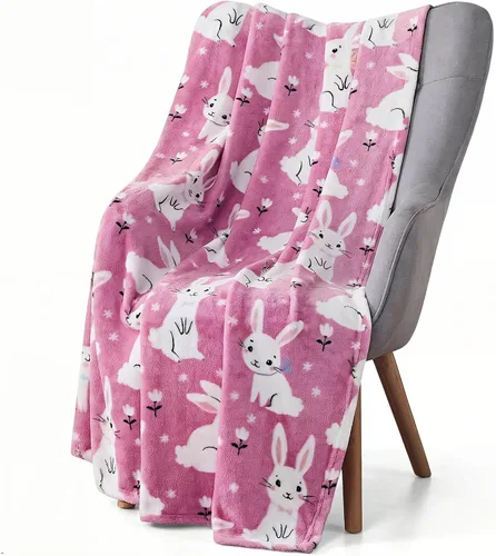 Vista 21 de Manta Tipo Throw de Vellón Suave como Terciopelo con Animales de Globos: Manta de Felpa de Terciopelo Acogedora con Diseño de Animales Rosa Oscuro