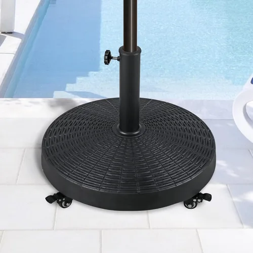 Vista 2 de Verano Garden - Base de sombrilla para patio con ruedas, base pesada, 52 libras, color negro