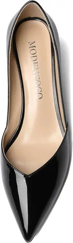 Vista 3 de MODENCOCO Zapatos de tacón bajo y grueso con puntera puntiaguda para mujer, de 2 pulgadas