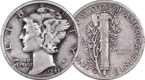 Vista 7 de Conjunto de regalo de colección de 5 monedas de plata antiguas de EE. UU. - Centavo de cabeza india, níquel de búfalo, diez centavos de Mercurio