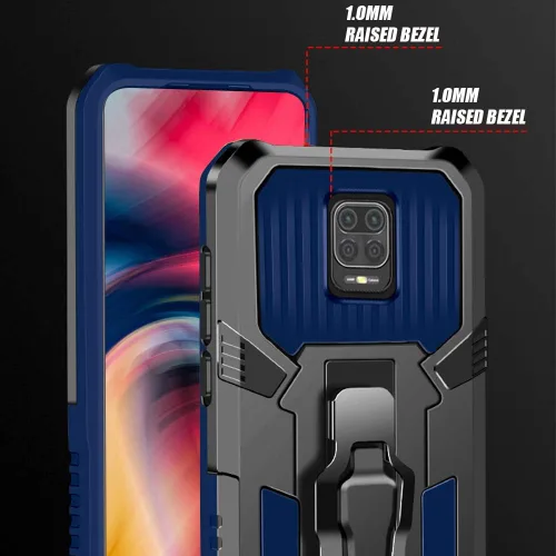 Vista 4 de Funda para Xiaomi Redmi Note 9s/9 Pro, con [2 unidades] Protector de pantalla de vidrio templado de grado militar híbrido de alta resistencia