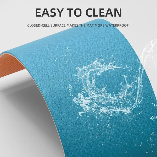 Vista 5 de Esterilla de yoga extra larga y ancha gruesa para hombres y mujeres altos, 76''x32.6''x7mm - TPE de alta densidad antideslizante en ambos lados