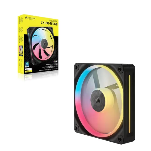 Vista 9 de CORSAIR iCUE Link LX120-R RGB Ventilador PWM invertido de 4.72 pulgadas (120 mm) – Ventilador individual – Bajo ruido, rodamiento de cúpula