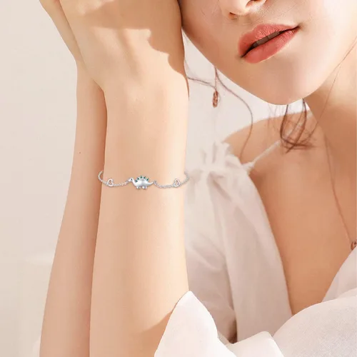 Vista 4 de 925 Sterling Silver Bracelets DinosaurRoseHummingbirdInfinite LoveElephant Bracelets Animal Bracelets Gift Jewelry for Women Girlfriend