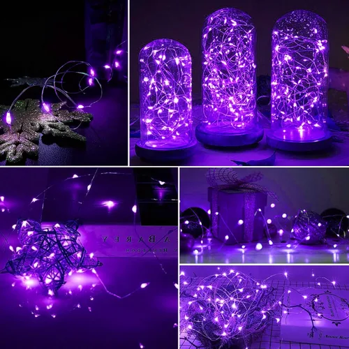 Vista 7 de AIKEI Paquete de 12 luces LED de hadas que funcionan con pilas, guirnaldas de luces impermeables de 7 pies, 20 luces LED de luciérnagas estrelladas