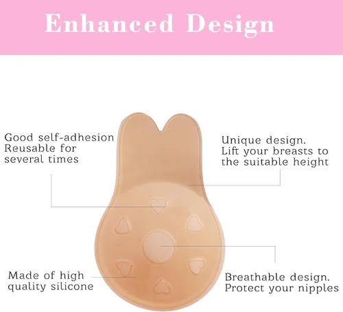 Vista 5 de ONESING 6 Pairs Adhesive Bra Invisible Bra Sticky Bra Strapless Backless Bra Nipple Covers for Women Reusable Pasties