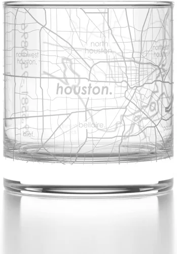Vista 137 de Well Told Vaso de rocas grabado con mapa de Akron, Ohio, cristalería estilo antiguo (325ml, transparente) Vaso de bourbon grabado, regalos