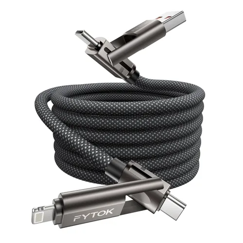 Vista 8 de Cable USB C de carga rápida de 60 W para iPhone de 3 pies, [certificado Apple MFi] USB a USBC a Lightning, cable de carga 4 en 1 con tipo C/USB A