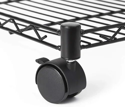 Vista 4 de DormCo Suprima - Estante cuadrado con ruedas para debajo de la cama, color negro