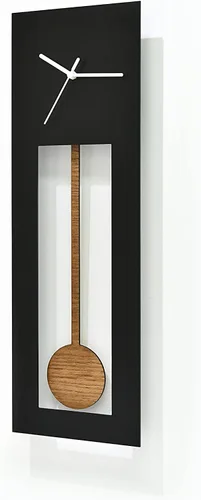 Vista 2 de Bluntly Modern Design - Modern Grandfather Pendulum - Wall Clock/Table Clock - Customize Black Face/Dark Oak Pendulum as the main photo