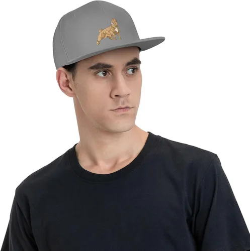 Vista 6 de American Bully Flat Brim Baseball Cap Men's and Women's Adjustable Hat Black
