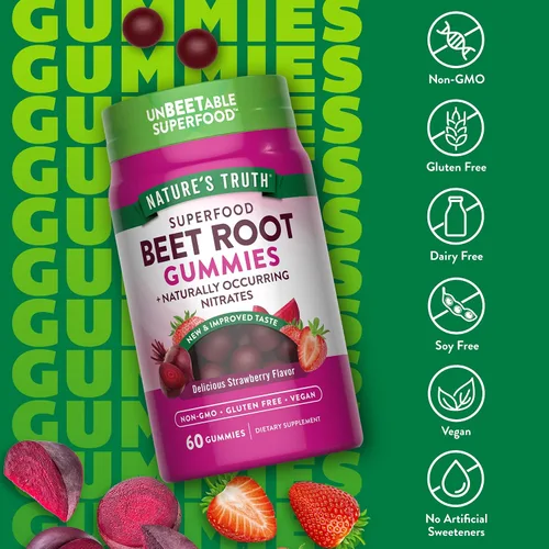 Vista 3 de Nature's Truth - Gomitas de raíz de remolacha 60