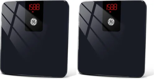 Vista 8 de GE Báscula digital para el baño para pesarse, báscula inteligente Bluetooth para peso corporal y IMC, báscula electrónica negra para baño y hogar