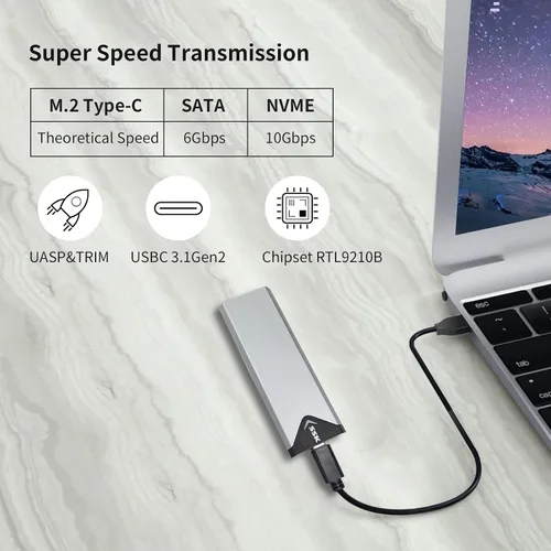 Vista 7 de Paquete de carcasa SSD+SSD externa