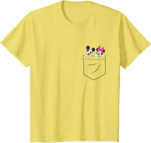 Vista 40 de Disney Mickey & Minnie Mouse - Camiseta de bolsillo pequeño para pareja