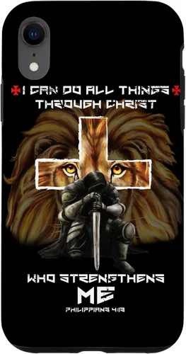Vista 28 de Fundas para iPhone 11 Christian Phone Cases Men Bible Verse Philippians 4:13 Lion Case