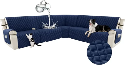 Vista 25 de Arfntevss Fundas para sofá seccional reclinable para sofá seccional en forma de L, funda antideslizante lavable para sofá reclinable con forma de L