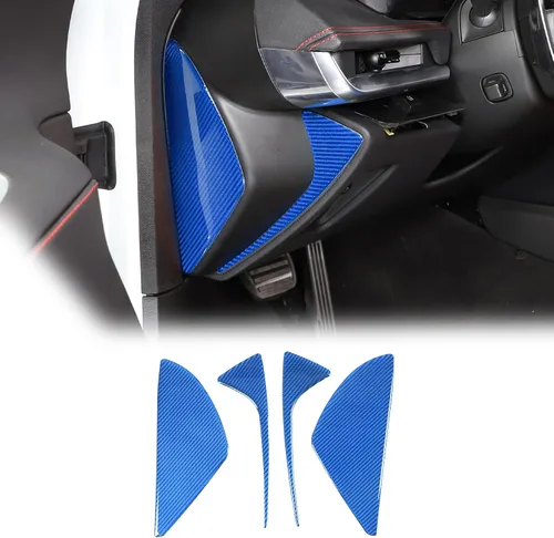 Vista 8 de Adhesivo de fibra de carbono suave para panel lateral de salpicadero, 4 unidades, compatibles con Corvette C8 Stingray 2020-2023, cojines Negro