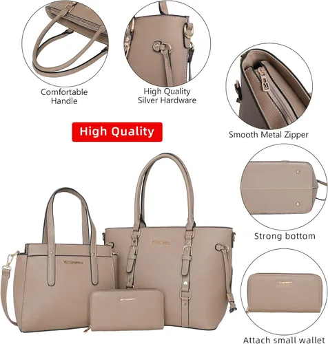 Vista 3 de Montana West Monederos y bolsos para mujer, juego de 3 piezas de bolso y cartera