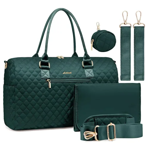 Vista 15 de LOVEVOOK - Bolso de pañales con estuche para chupete y cambiador, bolso grande de maternidad para hospital y viajes de fin de semana, bolso