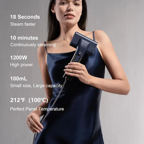 Vista 2 de Vaporizador G10 para ropa, plancha portátil y vaporizador de viaje, vaporizador de mano para ropa, 0.9 libras, mini plancha de vapor de 1200 W