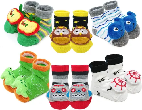Vista 11 de Bowbear Adorables calcetines antideslizantes para bebé, 6 pares