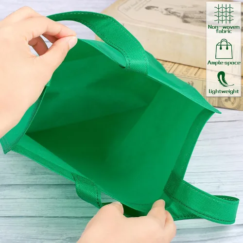 Vista 5 de Aneco 24 Pack Party Non-Woven Gift Bags Reusable Tote Bags in Bulk Rainbow Goody Bag with Handles for Birthday Party Supplies