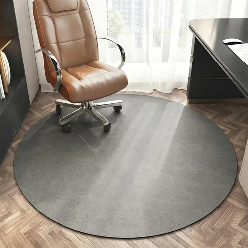 Vista 12 de Tapete redondo para silla de piso de madera dura, lavable, antideslizante, protector de suelo para sillas rodantes, sala de estar, dormitorio, gris