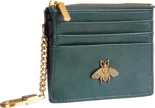Vista 108 de SEAVILIA Tarjetero llavero cartera para mujer con ventana de identificación RFID monedero regalo abeja delgada minimalista pequeña cartera