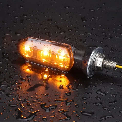 Vista 5 de Lámpara intermitente de 0.315 in Mini motocicleta LED intermitente ámbar luz intermitente intermitente lámpara intermitente 12V Moto Indicador