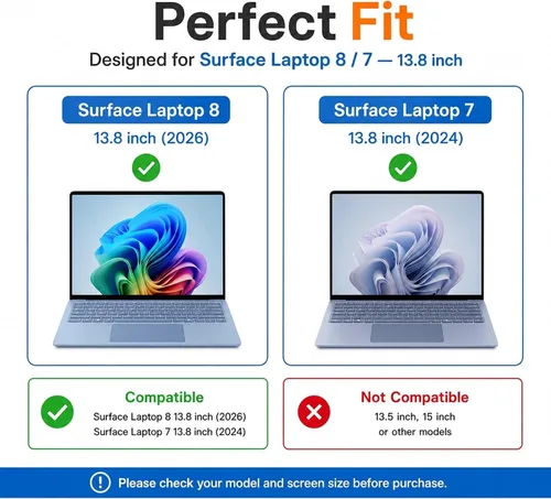 Vista 2 de Megoo - Protector de pantalla para Microsoft Surface Laptop 8/7 de 13,8 pulgadas ArmorShield Series 9H - Película protectora de vidrio templado