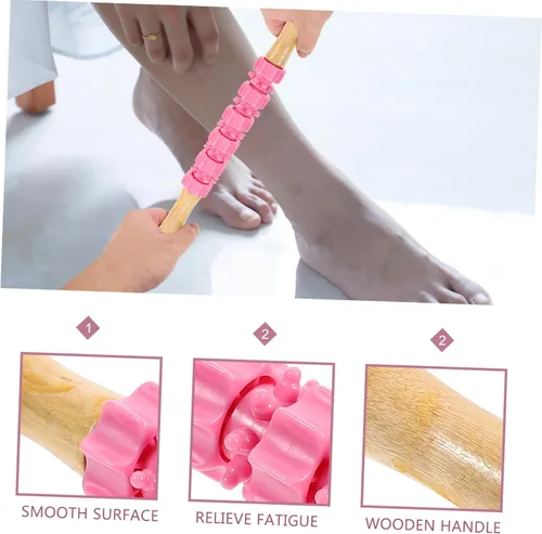 Vista 5 de Mikinona Rodillo de masaje para piernas y cuerpo, rodillo de espuma de PVC y acero, herramienta de masaje muscular manual para relajación muscular