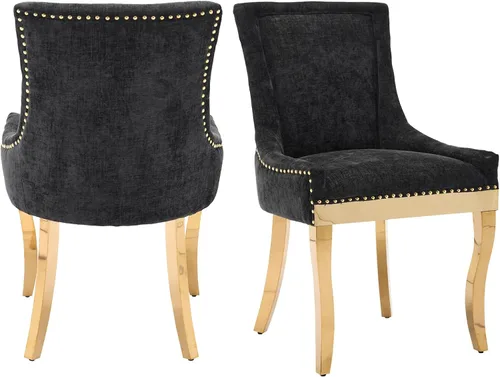 Vista 25 de Aoowow - Juego de 2 sillas laterales tapizadas vintage de tela, sillas de cocina y comedor de estilo campestre con patas de madera maciza y Tela