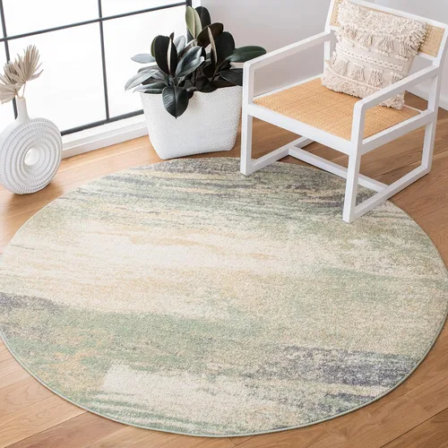 Vista 14 de SAFAVIEH Colección Adirondack Alfombra de Pasillo - 2'1" x 6', Marfil y Salvia, Diseño Abstracto Moderno, No Desprende Pelusa y Fácil Cuidado, Ideal