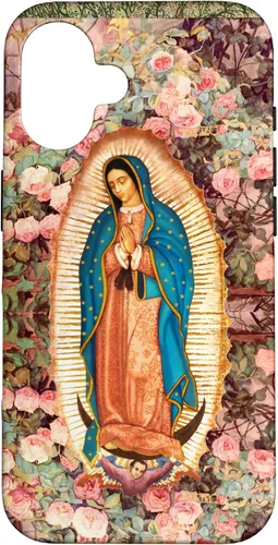 Vista 32 de Lady of Guadalupe - Carcasa para iPhone 17, diseño de flores rosadas