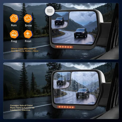 Vista 5 de ECCPP Par de espejos de remolque con Ford 2004-2014 para F150 1997-1999