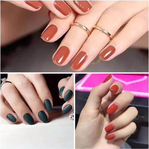 Vista 5 de 16 hojas de calcomanías de esmalte de uñas brillantes para mujeres, tiras de esmalte de uñas, tiras de uñas de gel, autoadhesivas, color sólido