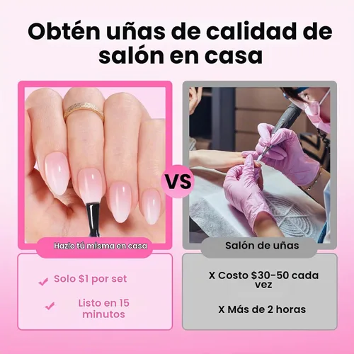 Vista 5 de Beetles Gel Polish Puntas de uñas de gel Flat-X - Almendra mediana, 320 piezas 16 tamaños, puntas de uñas postizas de acrílico suave con media mate