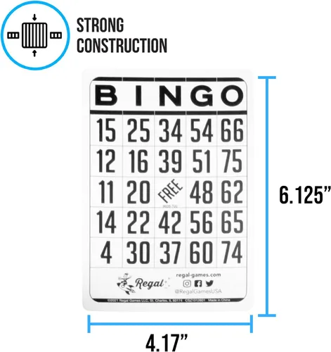 Vista 3 de Regal Bingo - Hojas de bingo clásicas de solo 6 x 4 pulgadas, hojas de bingo blancas reutilizables para noches de juegos familiares, fiestas