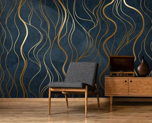 Vista 38 de Papel tapiz mural de pared 3D de metal rojo y negro para dormitorio, 137" x 100