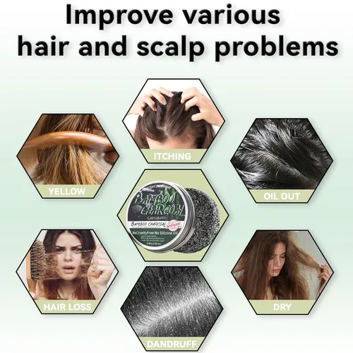 Vista 4 de 2 unidades de barra de champú de carbón de bambú para cabello gris, jabón negro para cabello gris, barra de champú y acondicionador natural