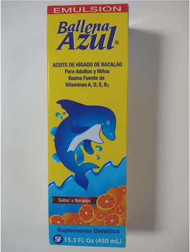 Vista 7 de Ballena Azul Aceite de Hígado de Bacalao para Adultos y Niños, Aceite de Hígado de Bacalao para Adultos y Niños, Buena Fuente de Vitaminas A, D, E