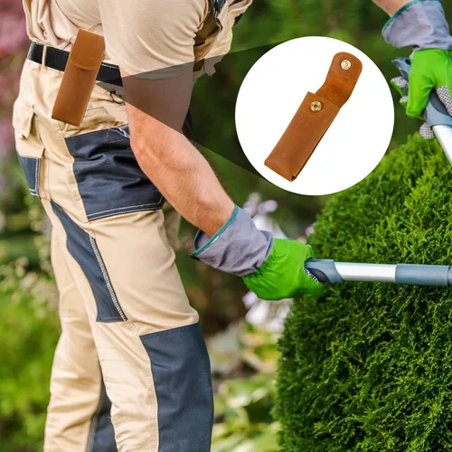 Vista 6 de Funda multiherramienta para hombres, bolsa multiherramienta de cuero, organizador de bolsa EDC para cinturón, funda multiherramienta con cierre